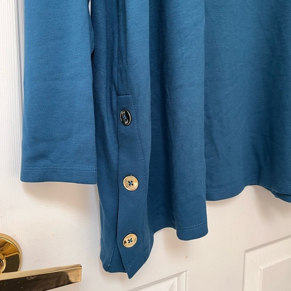 NWT Jones New York Signature Button Detail Tunic Top 3X Teal Blue - Picture 8 of 11